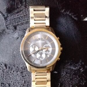 Armani Exchange Gold and Black Watch